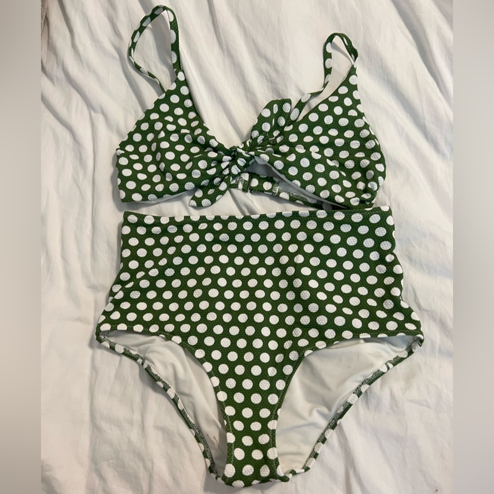 AE green polka dot bikini